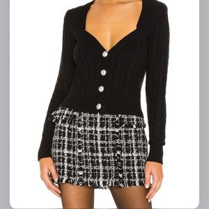 Ronny kobo Jaelynn cropped cable knit cardigan | Revolve